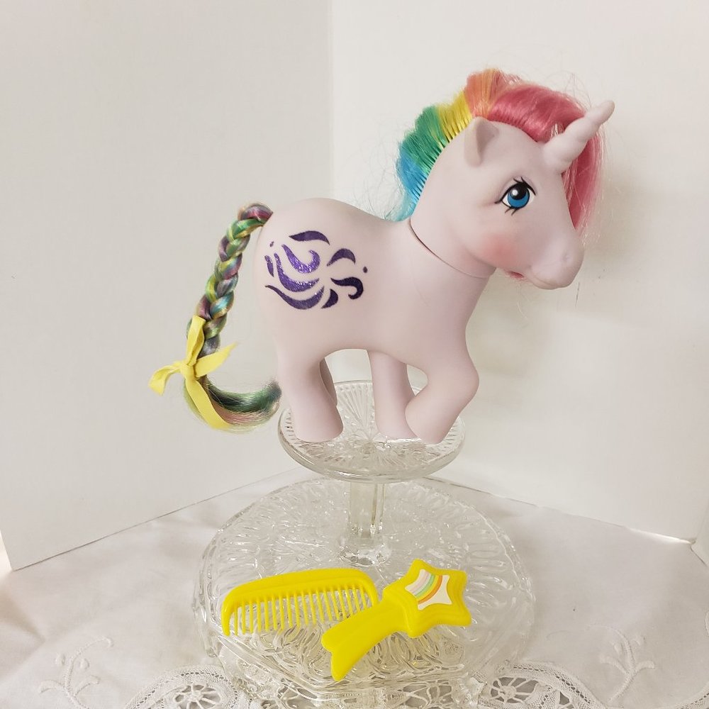 ❤ 1983 windy MLP G1 my Little Pony original ribbon & brush comb set